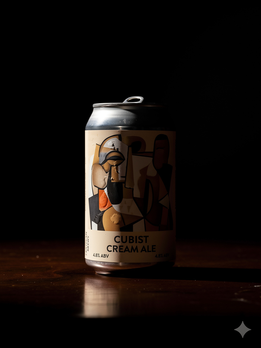 Cubist Cream Ale — Cream Ale, 4.8% ABV. キュビスム絵画をラベルにしたクラフトビール缶。